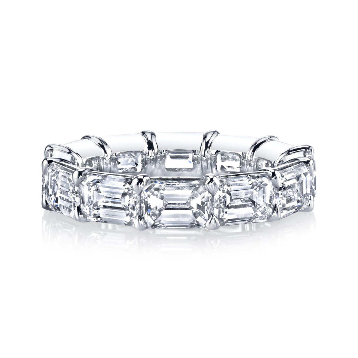Manfredi Jewels Eternity Bands - Emerald Cut 5.57 ct Platinum Diamond Eternity Band Ring | Manfredi Jewels