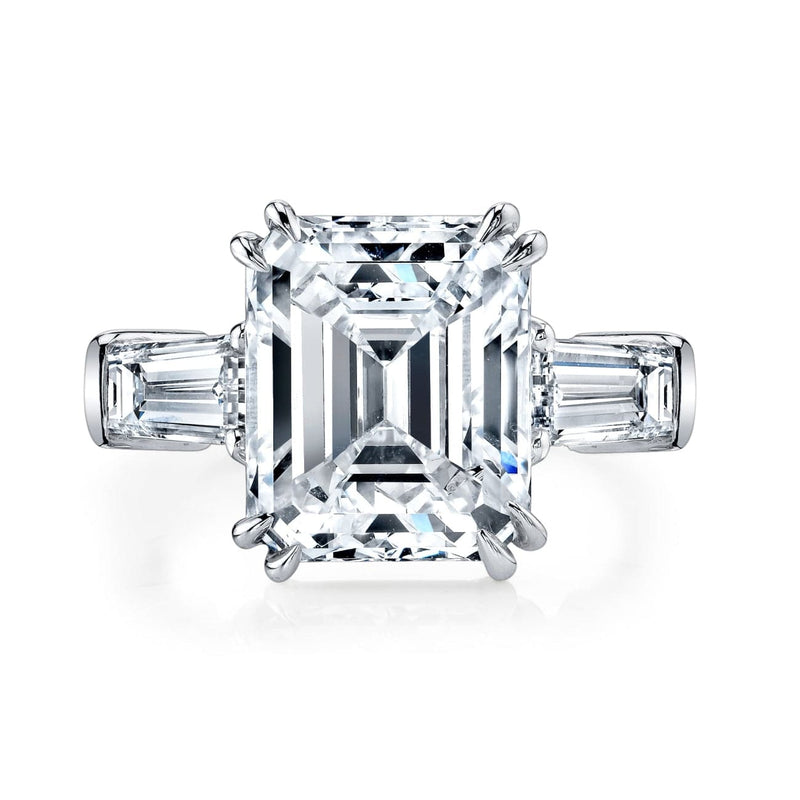 Manfredi Jewels Engagement - Emerald Cut 5.70 ct Platinum Three Stone Diamond Engagement Ring (Pre-Order) | Manfredi Jewels