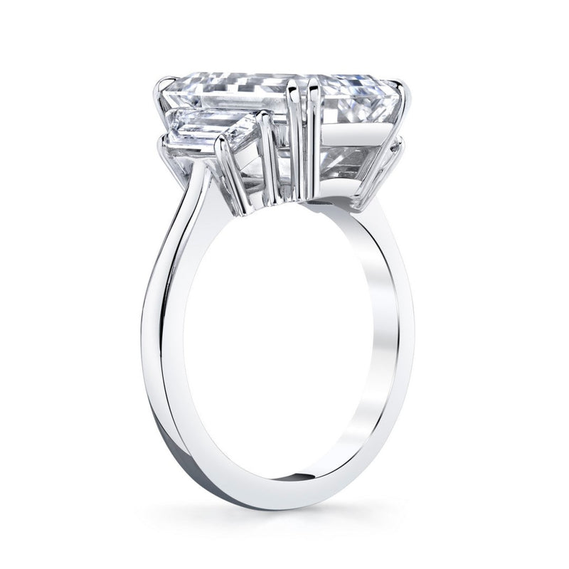 Manfredi Jewels Engagement - Emerald Cut 7.52 ct Platinum Three Stone Diamond Ring