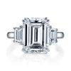 Manfredi Jewels Engagement - Emerald Cut 7.52 ct Platinum Three Stone Diamond Ring