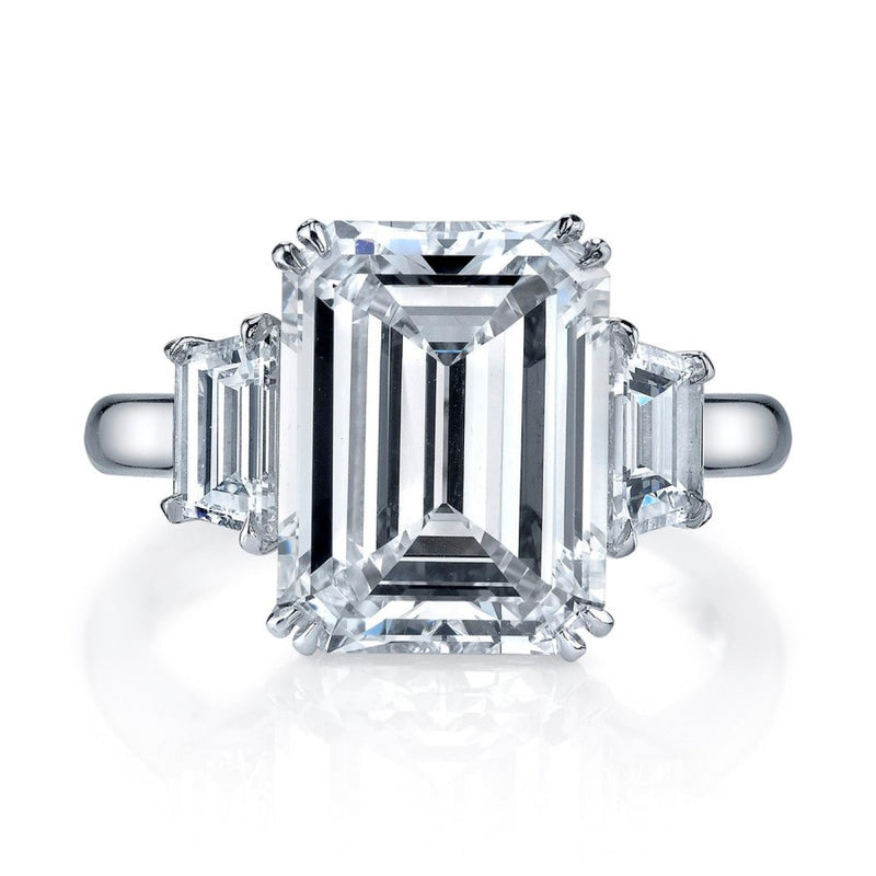 Manfredi Jewels Engagement - Emerald Cut 7.52 ct Platinum Three Stone Diamond Ring | Manfredi Jewels