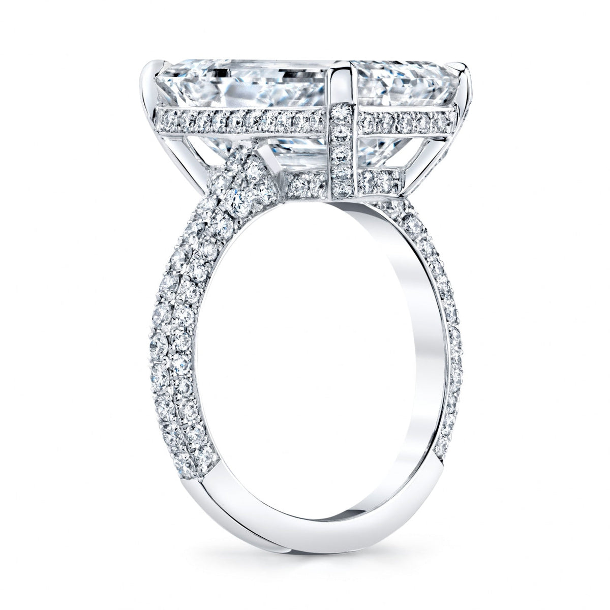 Manfredi Jewels Engagement - Emerald Cut 8.18 ct Platinum Diamond Engagement Ring (Pre-Order) | Manfredi Jewels