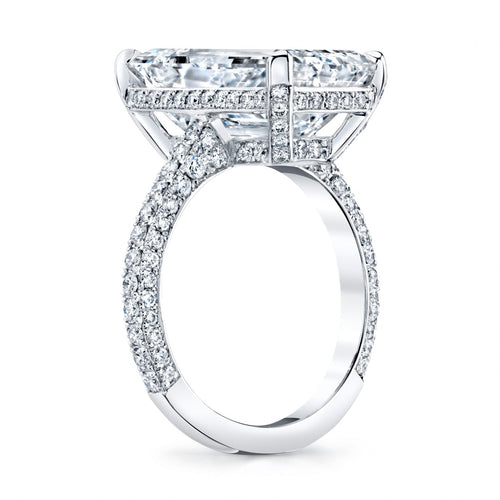 Manfredi Jewels Engagement - Emerald Cut 8.18 ct Platinum Diamond Ring (Pre - Order)