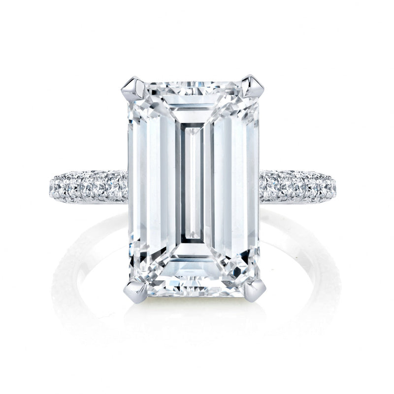 Manfredi Jewels Engagement - Emerald Cut 8.18 ct Platinum Diamond Engagement Ring (Pre-Order) | Manfredi Jewels