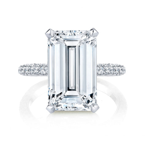 Emerald Cut 8.18 ct Platinum Diamond Engagement Ring (Pre-Order)