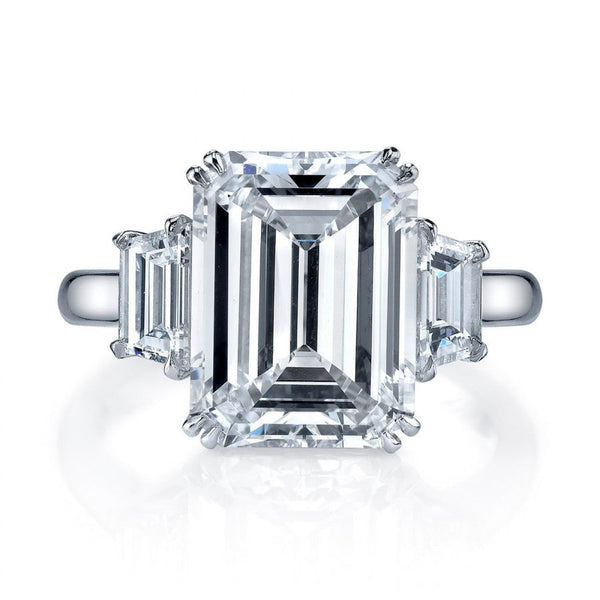 Manfredi Jewels Engagement - Emerald Cut 9.26 ct Platinum Diamond Engagement Ring (Pre-Order) | Manfredi Jewels