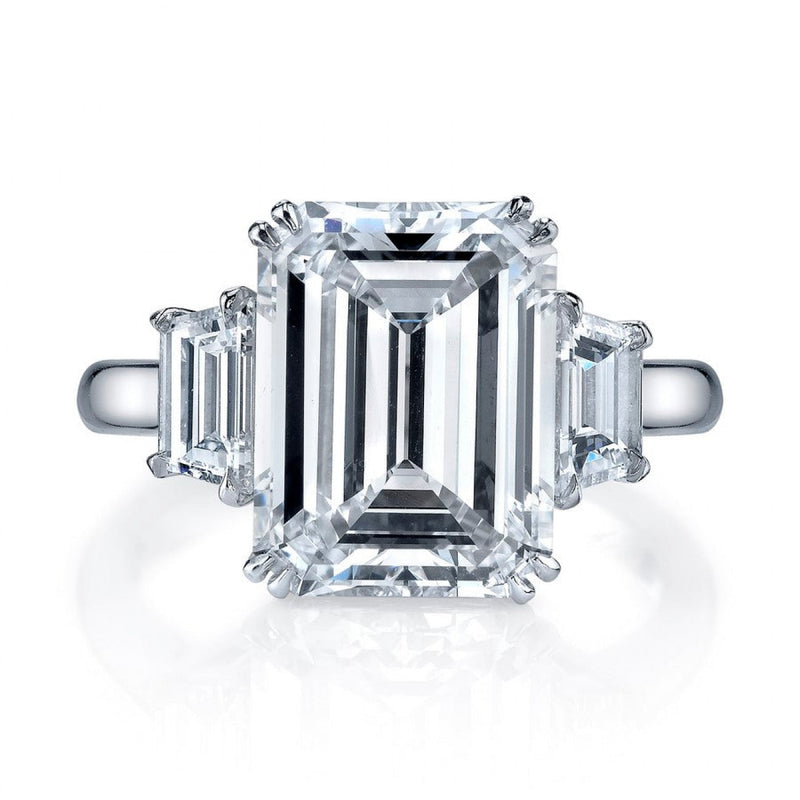 Manfredi Jewels Engagement - Emerald Cut 9.26 ct Platinum Diamond Engagement Ring (Pre-Order) | Manfredi Jewels