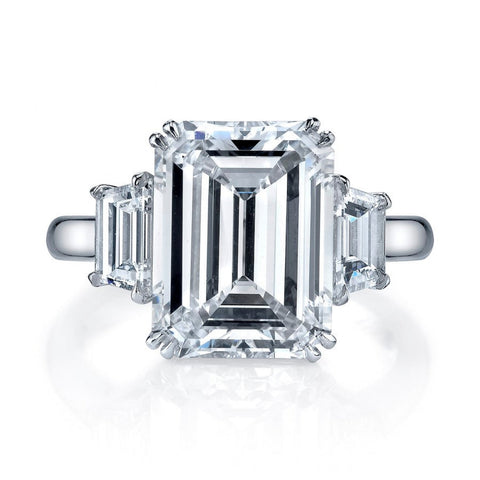 Emerald Cut 9.26 ct Platinum Diamond Engagement Ring (Pre-Order)