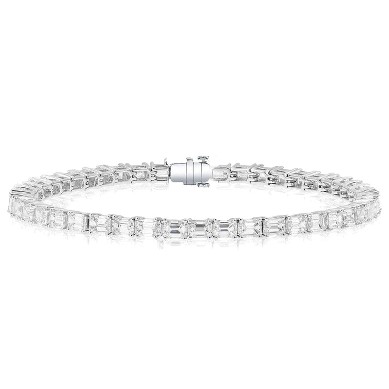 Manfredi Jewels Jewelry - Emerald Cut Platinum 8.37ct Diamond Tennis Bracelet | Manfredi Jewels