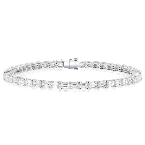 Emerald Cut Platinum 8.37ct Diamond Tennis Bracelet