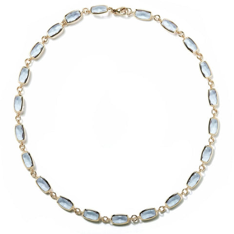 Gaia 18K Yellow Gold Blue Topaz Necklace