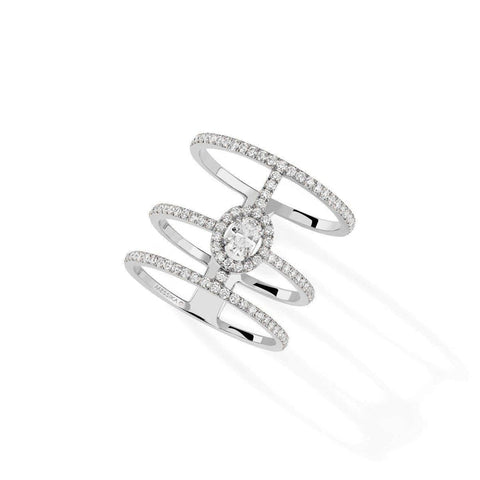 Glam'Azone 3 Rows Pavé Ring - White Gold