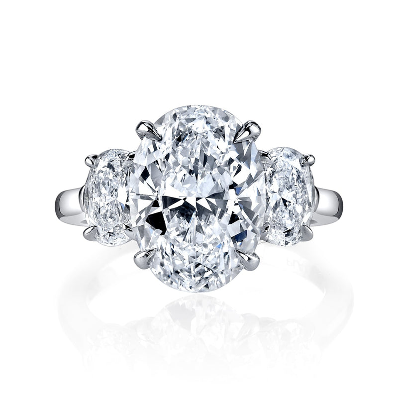 Manfredi Jewels Engagement - Oval Cut 3.02 ct Platinum Three Stone Diamond Ring