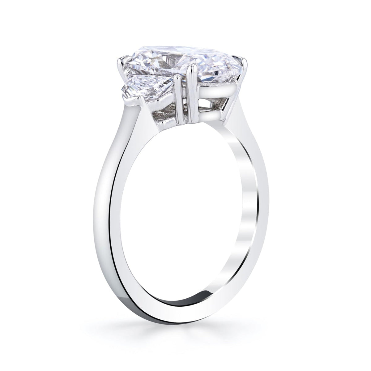 Manfredi Jewels Engagement - Oval Cut 3.47 ct Platinum Three Stone Diamond Engagement Ring (Pre-Order) | Manfredi Jewels