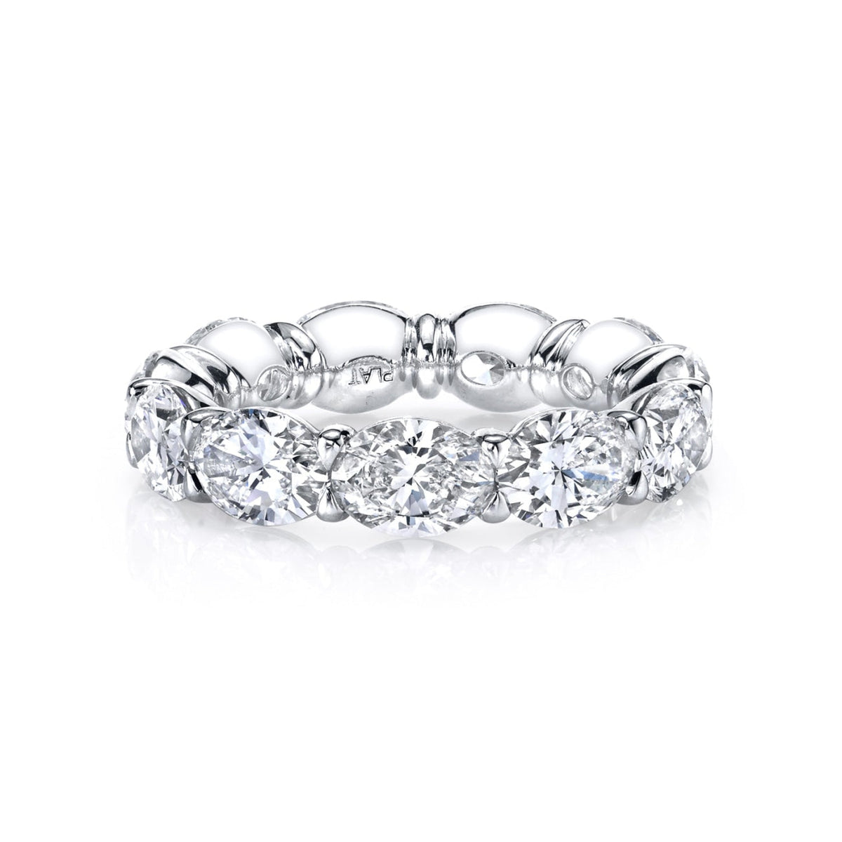 Manfredi Jewels Eternity Bands - Oval Cut 3.99 ct Platinum Diamond Eternity Band Ring | Manfredi Jewels