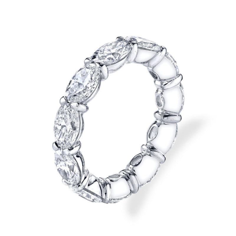 Manfredi Jewels Eternity Bands - Oval Cut 3.99 ct Platinum Diamond Eternity Band Ring | Manfredi Jewels