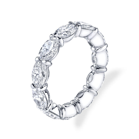 Oval Cut 3.99 ct Platinum Diamond Eternity Band Ring