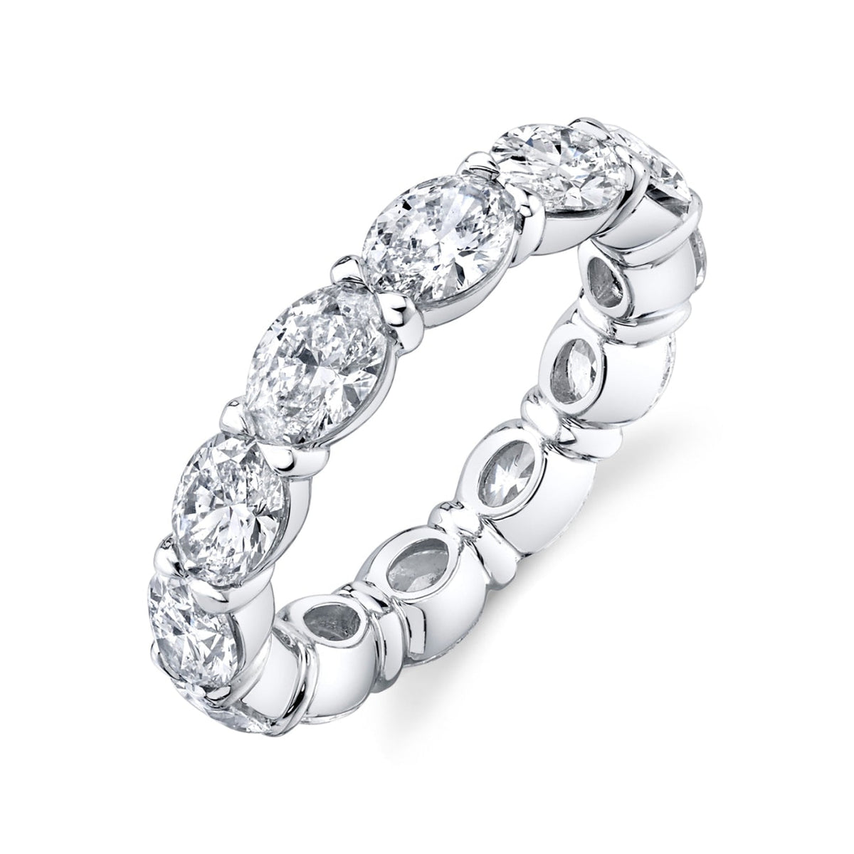 Manfredi Jewels Eternity Bands - Oval Cut 3.99 ct Platinum Diamond Eternity Band Ring | Manfredi Jewels