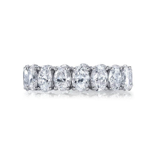 Manfredi Jewels Eternity Bands - Oval Cut 5.19 ct Platinum Diamond Eternity Band Ring | Manfredi Jewels