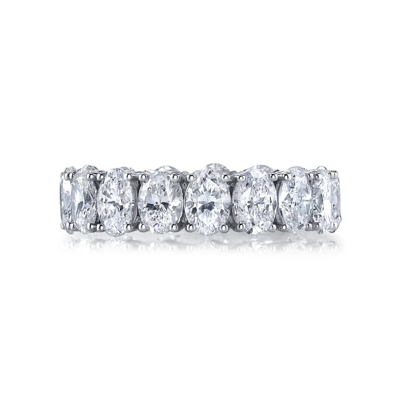 Manfredi Jewels Eternity Bands - Oval Cut 5.19 ct Platinum Diamond Eternity Band Ring | Manfredi Jewels