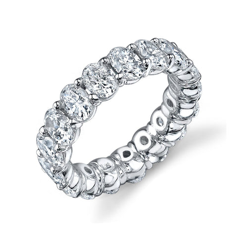 Oval Cut 5.19 ct Platinum Diamond Eternity Band Ring