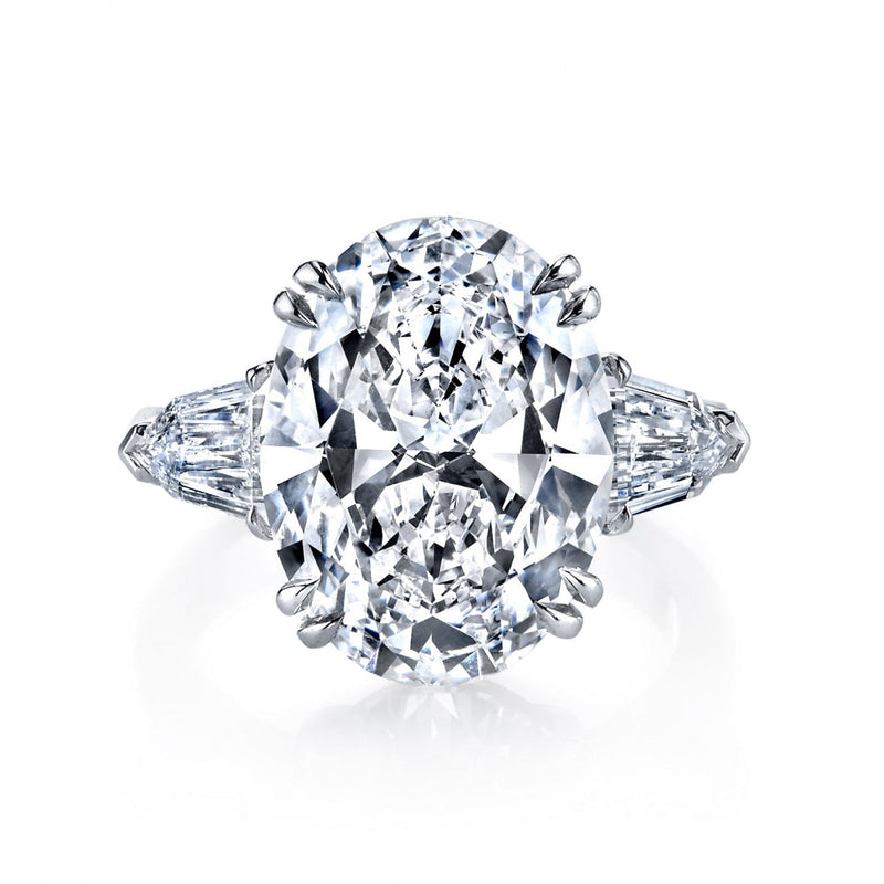 Manfredi Jewels Engagement - Oval Cut 6.02 ct Platinum Diamond Ring (Pre - Order)