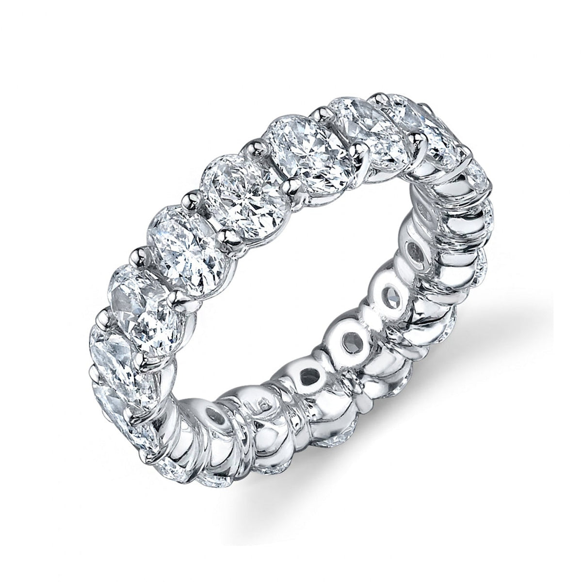 Manfredi Jewels Eternity Bands - Oval Cut 6.20 ct Platinum Diamond Eternity Band Ring | Manfredi Jewels