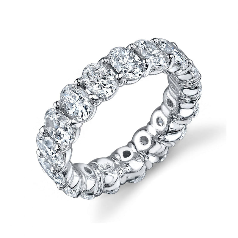 Manfredi Jewels Eternity Bands - Oval Cut 6.20 ct Platinum Diamond Band Ring