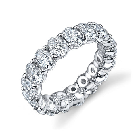 Oval Cut 6.20 ct Platinum Diamond Eternity Band Ring
