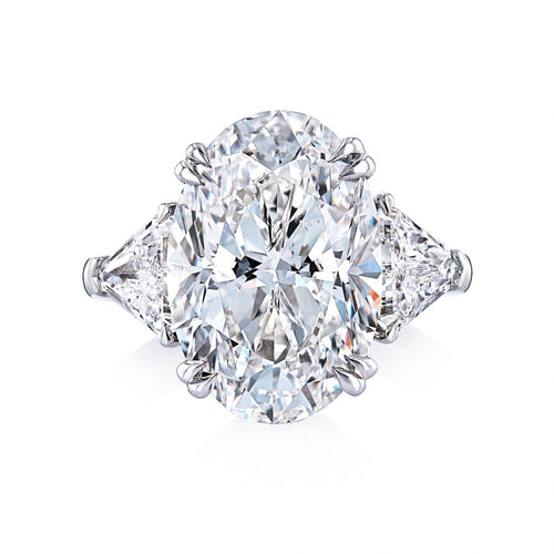 Manfredi Jewels Engagement - Oval Cut 9.46 ct Platinum Diamond Ring (Pre - Order)