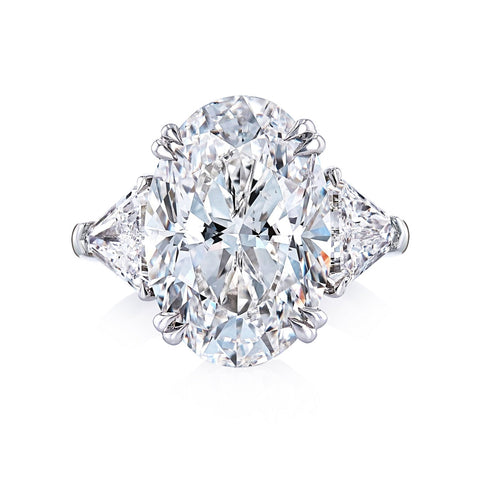 Oval Cut 9.46 ct Platinum Diamond Engagement Ring (Pre-Order)