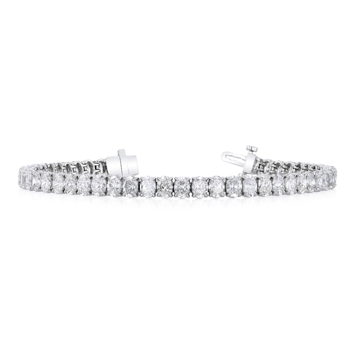 Manfredi Jewels Jewelry - Oval Cut Platinum 12.25ct Diamond Tennis Bracelet | Manfredi Jewels
