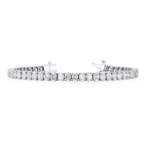 Manfredi Jewels Jewelry - Oval Cut Platinum 12.25ct Diamond Tennis Bracelet | Manfredi Jewels