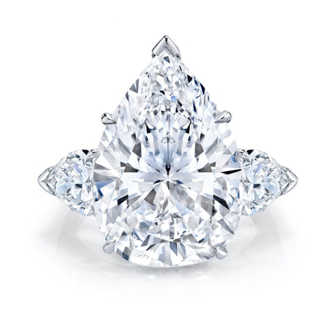 Pear Cut 11.44 ct Platinum Diamond Engagement Ring (Pre-Order)