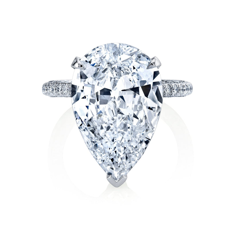 Manfredi Jewels Engagement - Pear Cut 6.47 ct Platinum Micro Pavè Diamond Engagement Ring (Pre-Order) | Manfredi Jewels