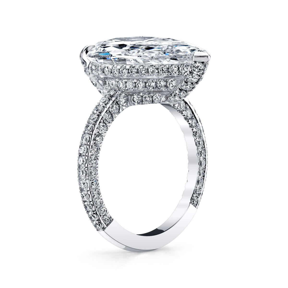 Manfredi Jewels Engagement - Pear Cut 6.47 ct Platinum Micro Pavè Diamond Engagement Ring (Pre-Order) | Manfredi Jewels