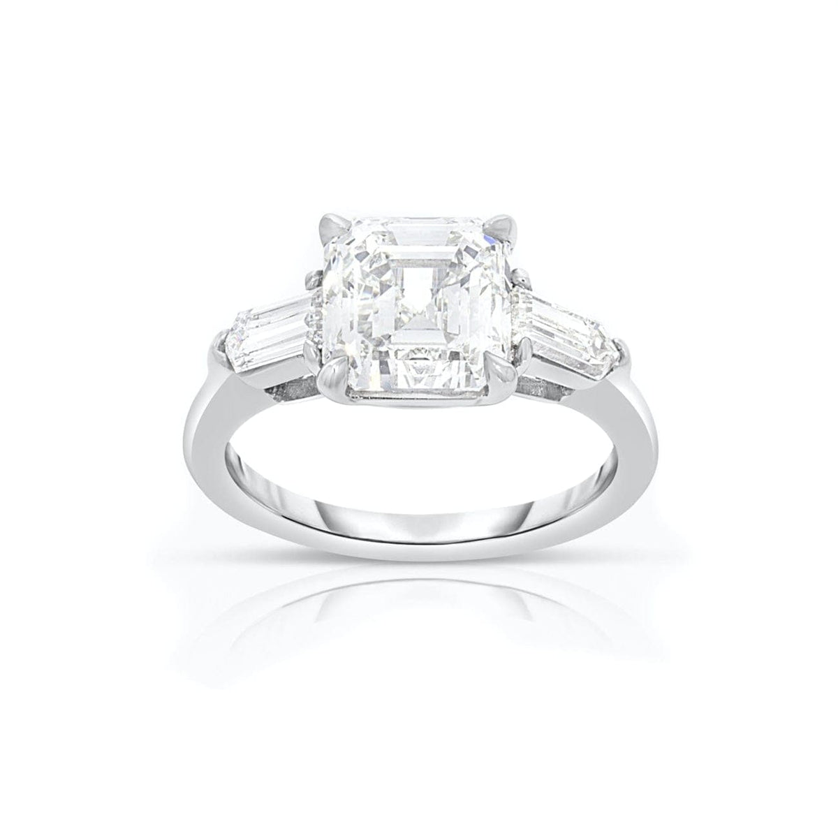 Manfredi Jewels Engagement - Platinum 3.24 ct Square Emerald Diamond Engagement Ring | Manfredi Jewels
