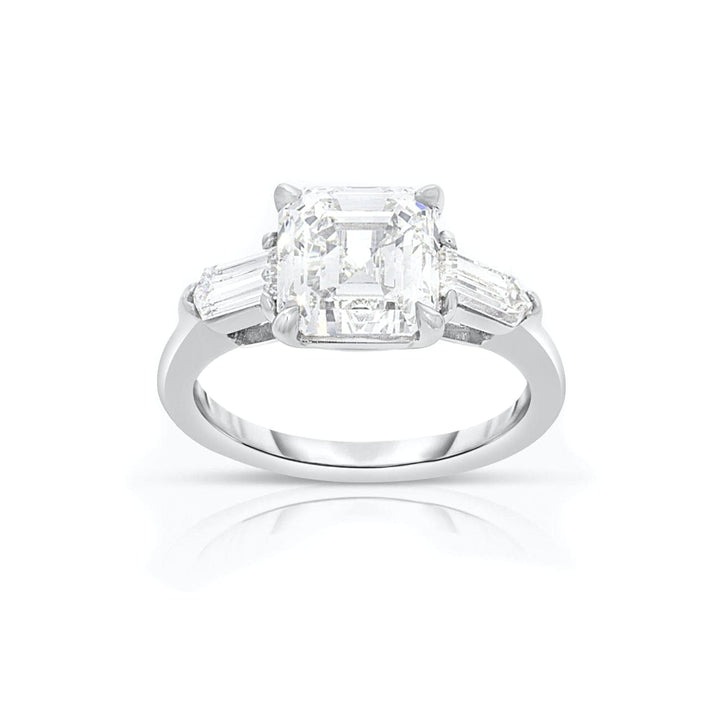 Manfredi Jewels Engagement - Platinum 3.24 ct Square Emerald Diamond Engagement Ring | Manfredi Jewels