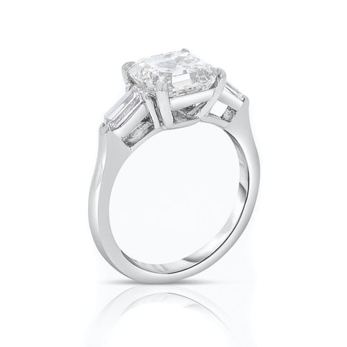 Manfredi Jewels Engagement - Platinum 3.24 ct Square Emerald Diamond Ring