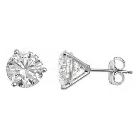 Platinum Diamond 2.0 ct Martini Stud Earrings