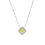 Manfredi Jewels Jewelry - Platinum Double Row Yellow Diamond Square Necklace