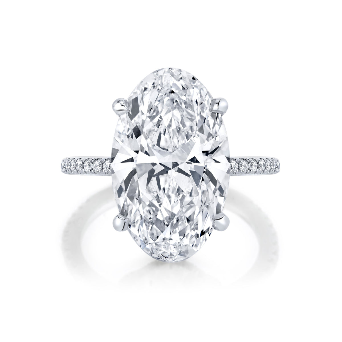 Manfredi Jewels Engagement - Platinum Oval Cut White Diamond Ring 5.02ct | Manfredi Jewels