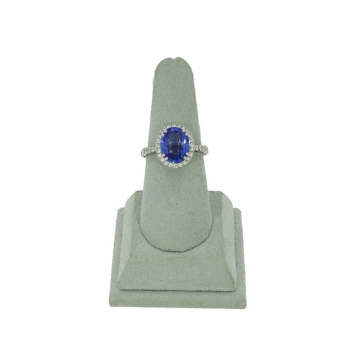 Manfredi Jewels Jewelry - Platinum Oval Sapphire & Diamond Ring
