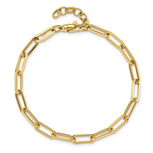 Manfredi Jewels Jewelry - Polished Fancy Link With 1In Ext 14K Yellow Gold Bracelet