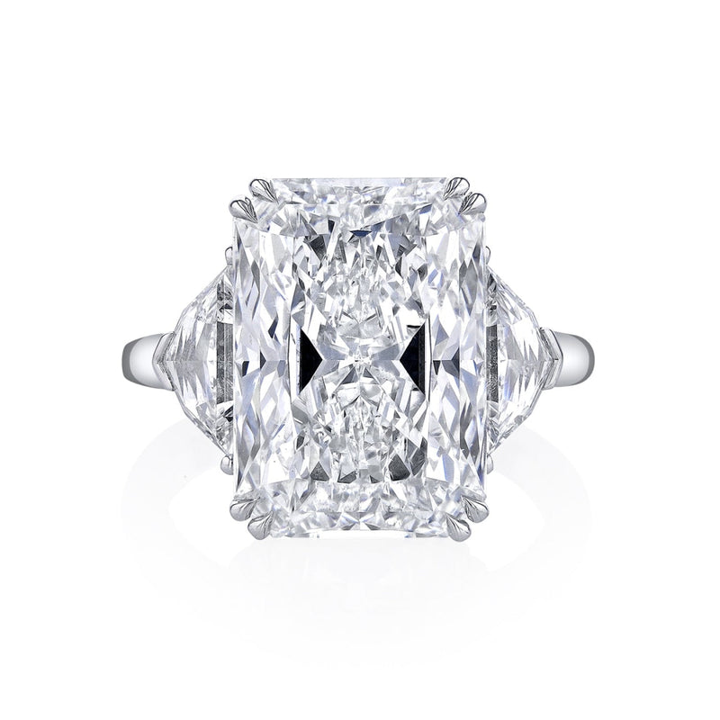 Manfredi Jewels Engagement - Radiant Cut 10.16 ct Platinum Three Stone Diamond Engagement Ring (Pre-Order) | Manfredi Jewels