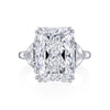 Manfredi Jewels Engagement - Radiant Cut 10.16 ct Platinum Three Stone Diamond Ring