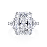 Manfredi Jewels Engagement - Radiant Cut 10.16 ct Platinum Three Stone Diamond Ring