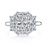 Manfredi Jewels Engagement - Radiant Cut 5.02 ct Platinum Three Stone Diamond Ring