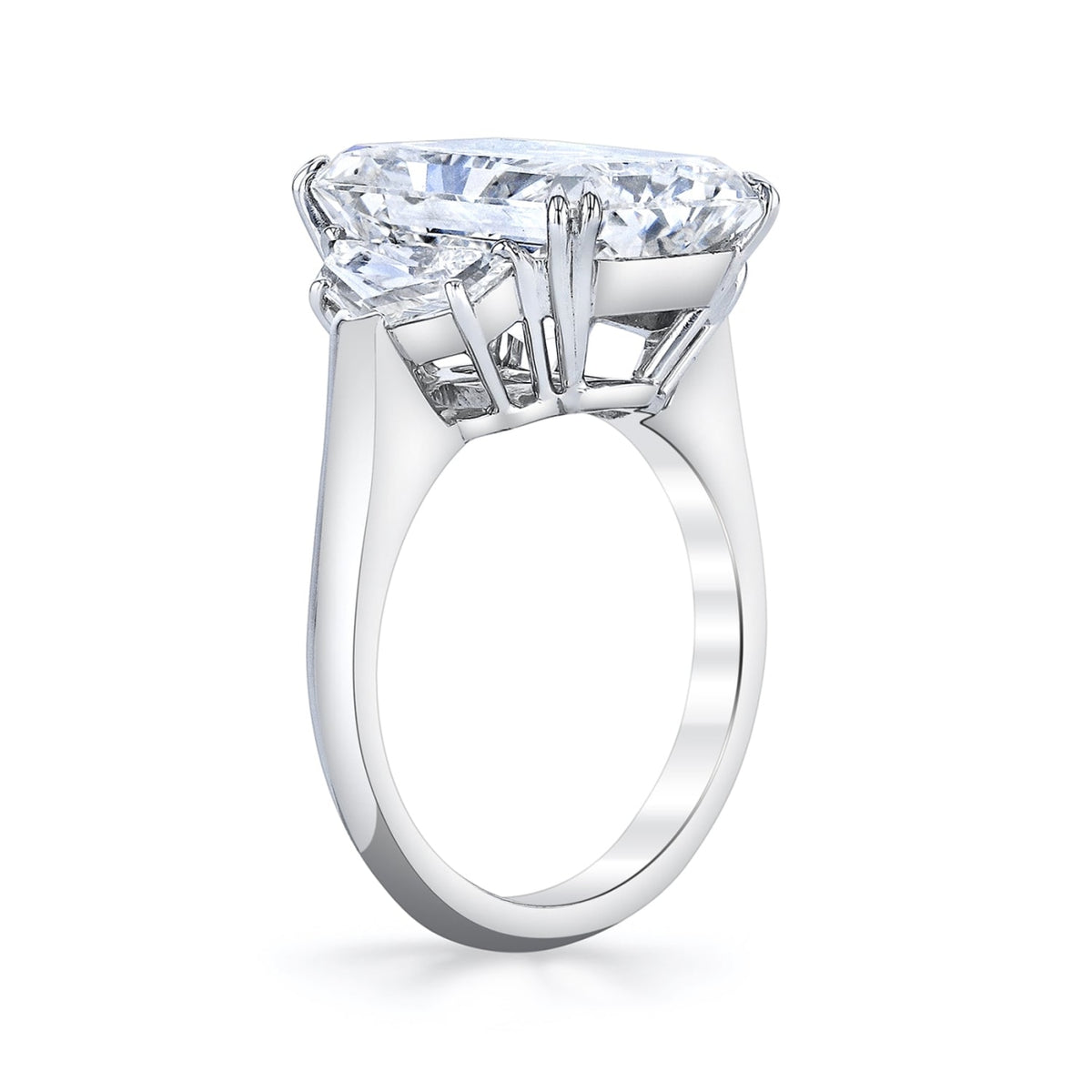 Manfredi Jewels Engagement - Radiant Cut 8.02 ct Platinum Three Stone Diamond Ring | Manfredi Jewels