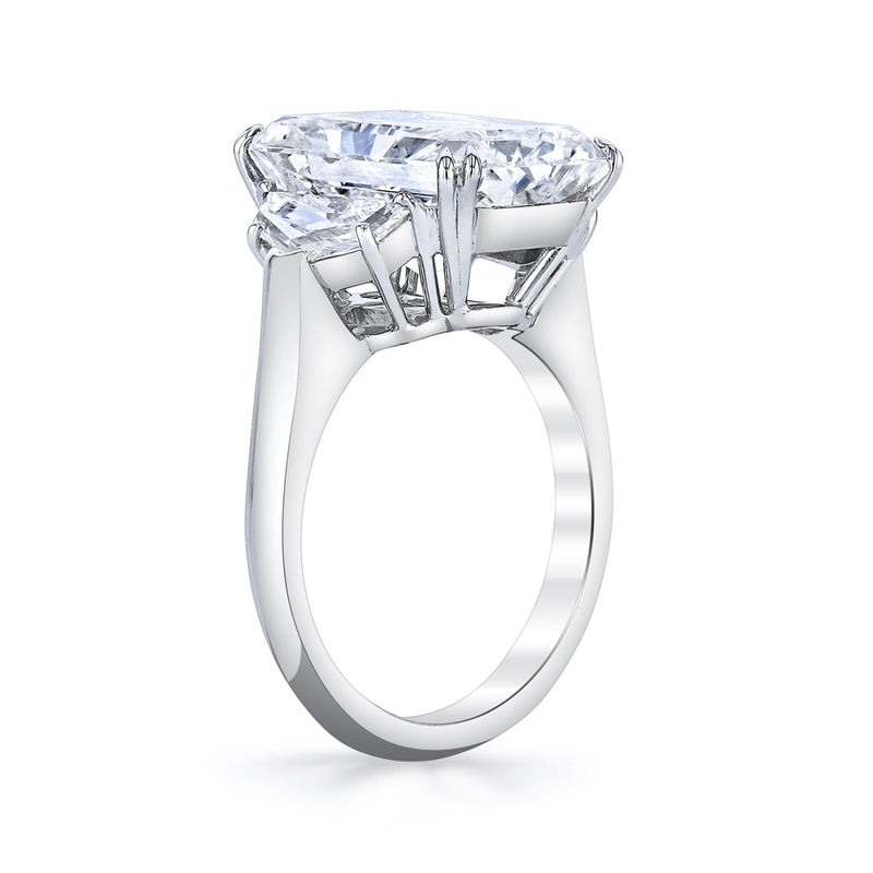 Manfredi Jewels Engagement - Radiant Cut 8.02 ct Platinum Three Stone Diamond Ring